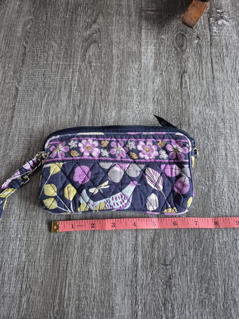 Vera Bradley Quilted Wristlet in Navy, Purple, Pink, Yellow
